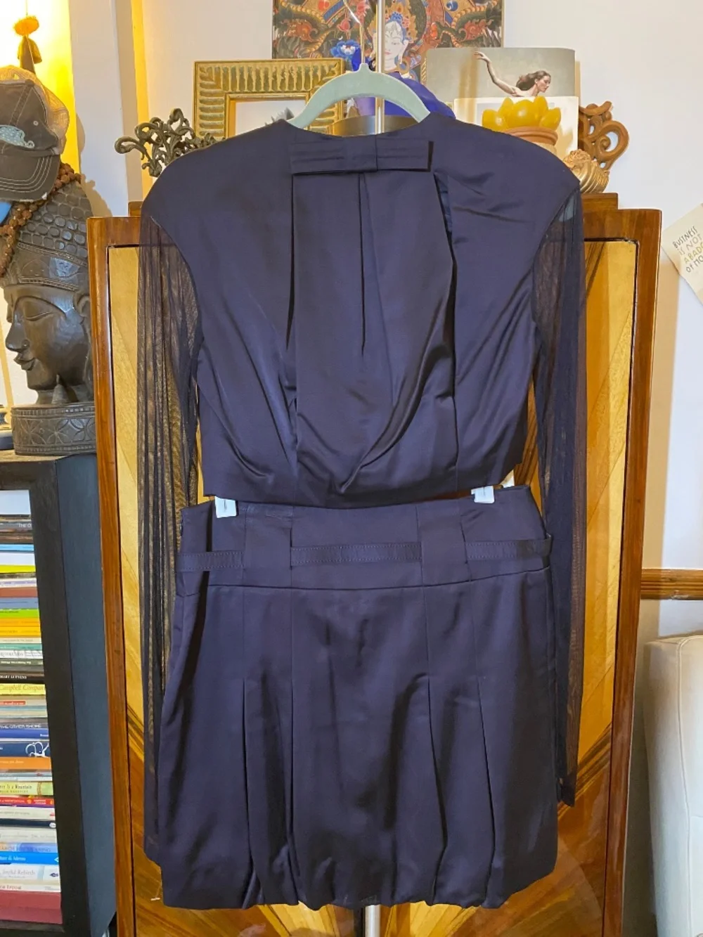 BNWT Archival Patrizia Pepe SERA Y2K Two Piece Skirt Suit Set Mesh Sleeves 42